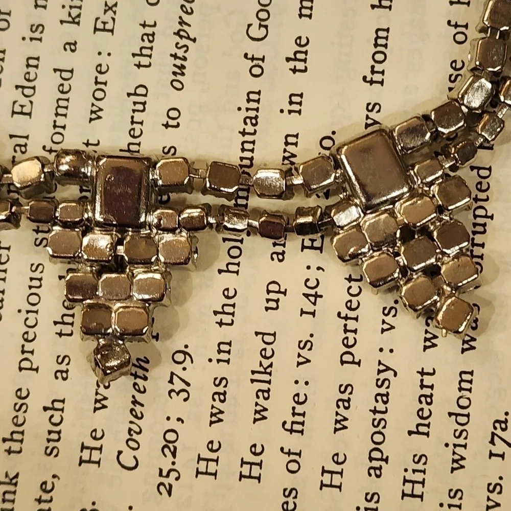 Art Deco Wedding Necklace Vintage Crystal/Rhinestone 13.5